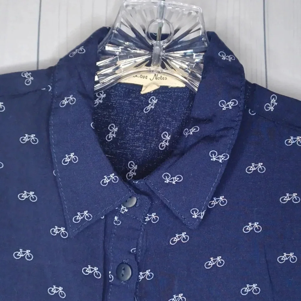 Love Notes cropped button-down bicycle shirt - Picture 4 of 8